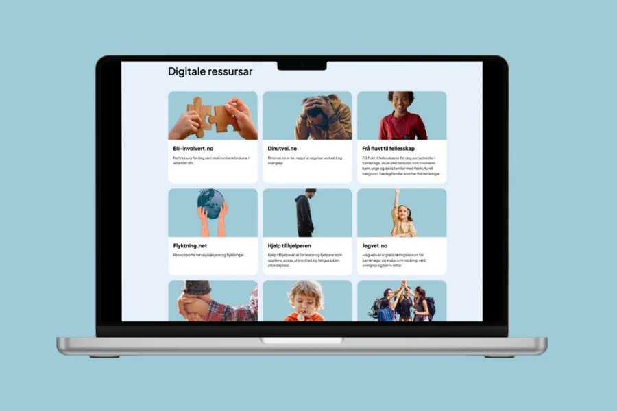 Eit skjermbilde av ein datamaskin som viser RVTS sine digitale ressursar