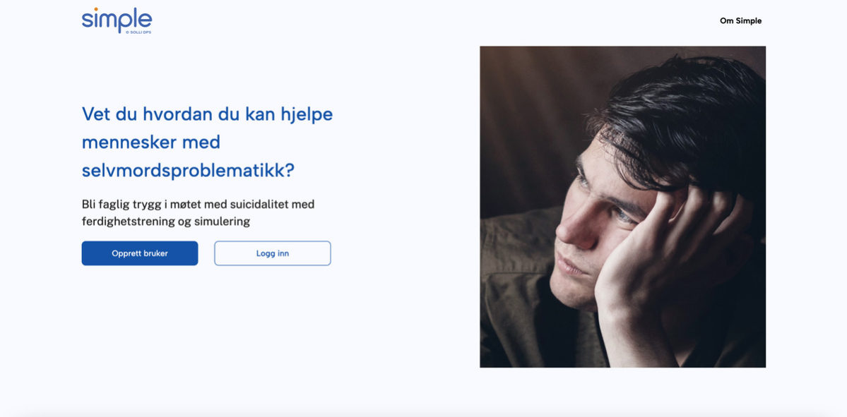 Simple – treningsplattform for førebygging av sjølvmord
